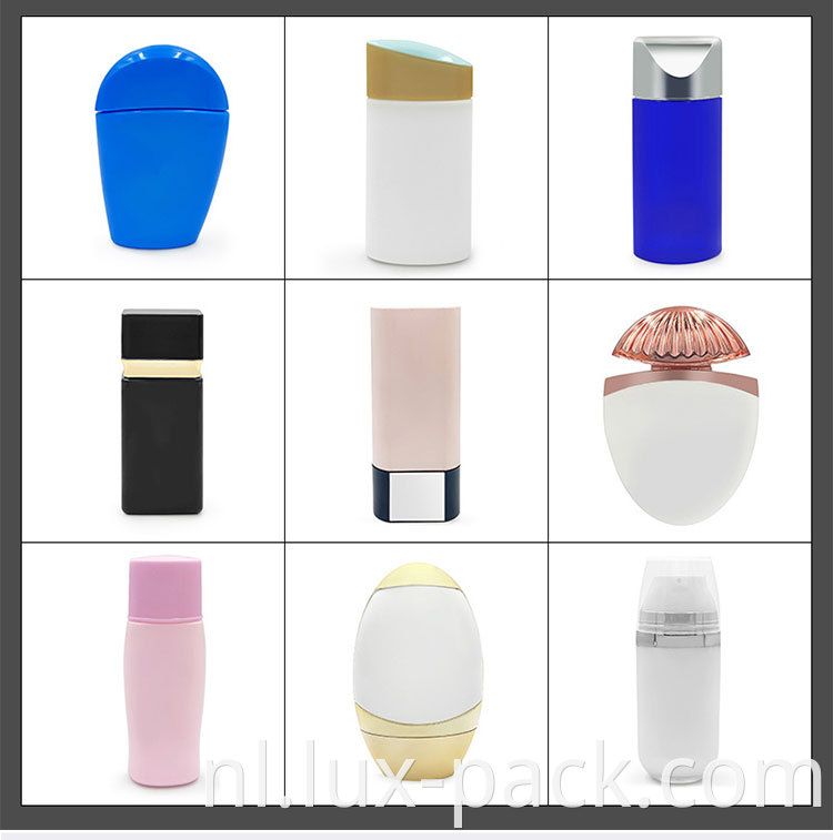 Aluminium squeeze zonnebrandsprayfles plastic vierkante vorm voor verpakkingsfles